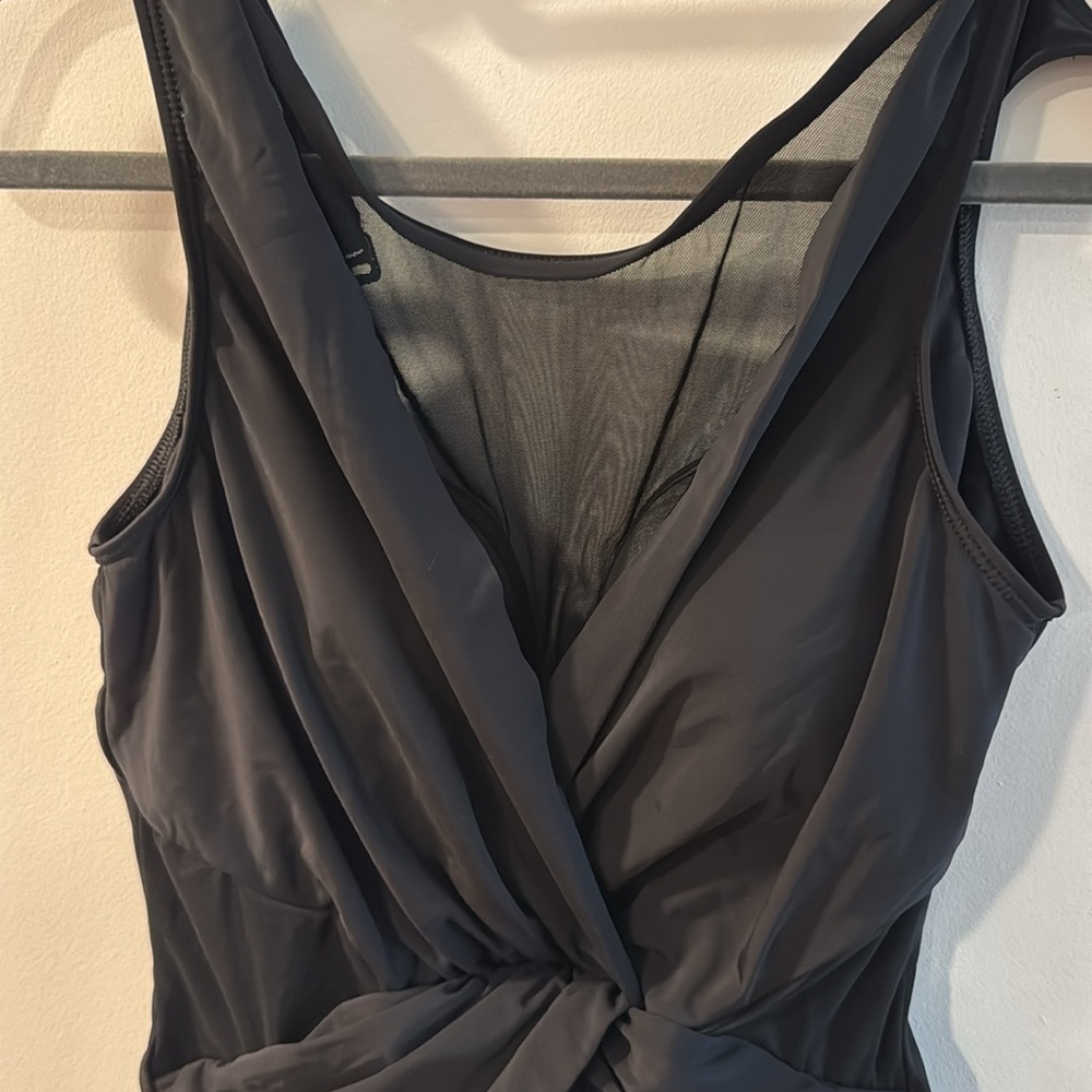 One piece black swimsuit with mesh front - Picture 2 of 5